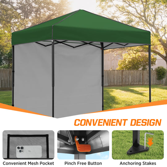 COOS BAY Pop Up Canopy Tent 6x4 with One Removable Sun Wall