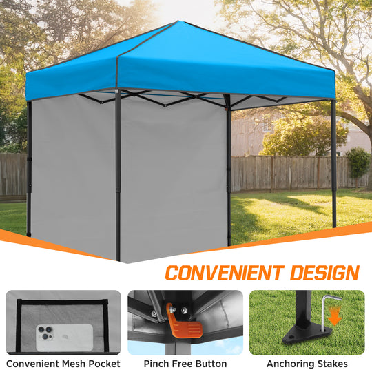 COOS BAY Pop Up Canopy Tent 6x4 with One Removable Sun Wall