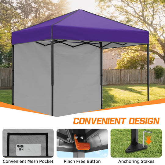 COOS BAY Pop Up Canopy Tent 6x4 with One Removable Sun Wall