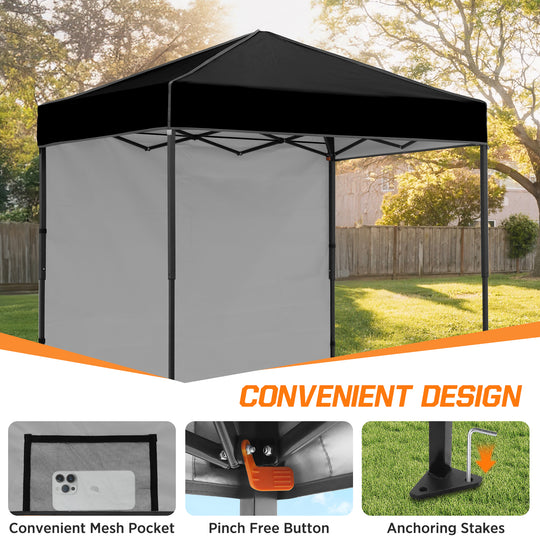 COOS BAY Pop Up Canopy Tent 6x4 with One Removable Sun Wall