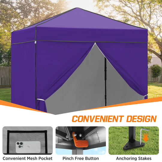 COOS BAY Pop Up Canopy Tent 6x4 with Four Removable Sun Walls