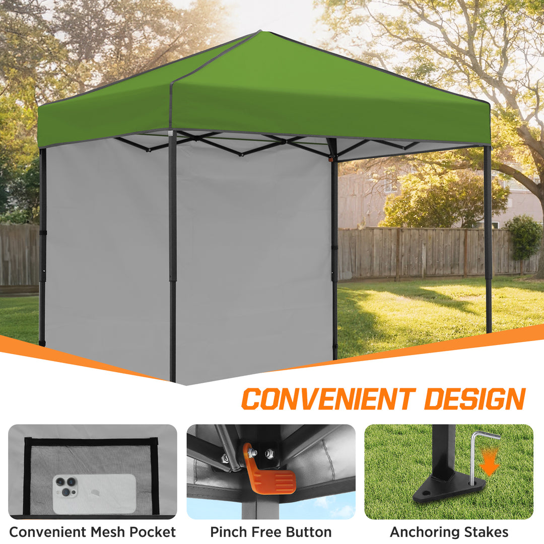 COOS BAY Pop Up Canopy Tent 6x4 with One Removable Sun Wall