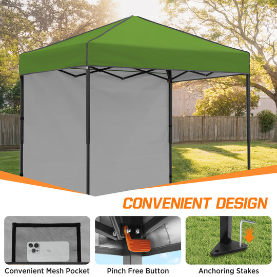 COOS BAY Pop Up Canopy Tent 6x4 with One Removable Sun Wall