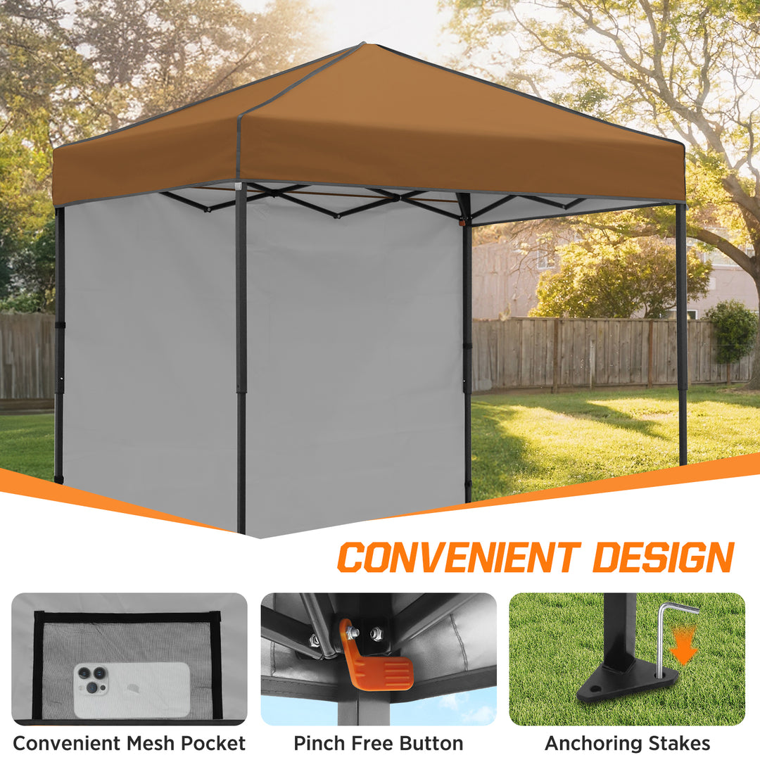 COOS BAY Pop Up Canopy Tent 6x4 with One Removable Sun Wall