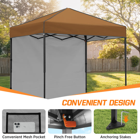 COOS BAY Pop Up Canopy Tent 6x4 with One Removable Sun Wall