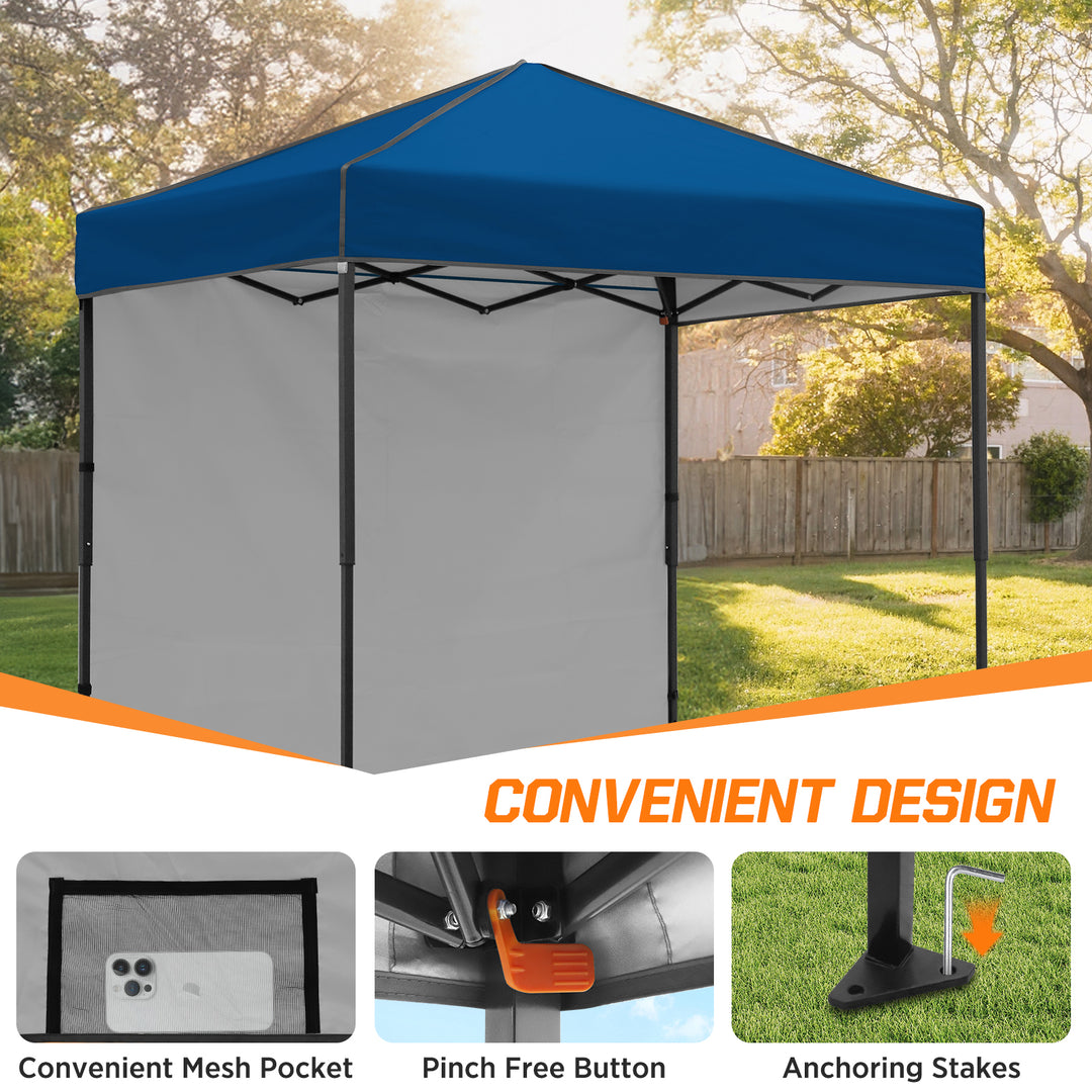 COOS BAY Pop Up Canopy Tent 6x4 with One Removable Sun Wall