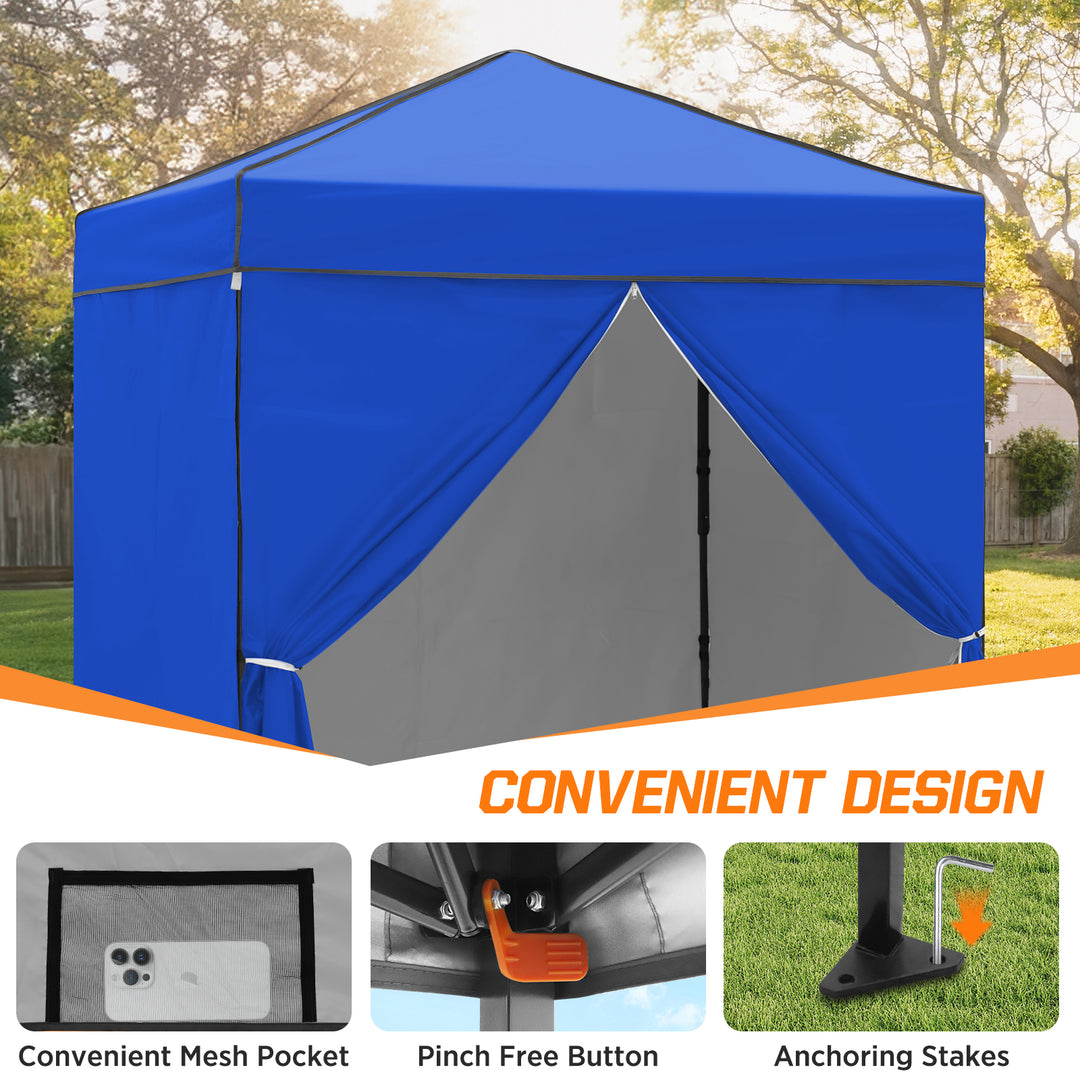COOS BAY Pop Up Canopy Tent 6x4 with Four Removable Sun Walls