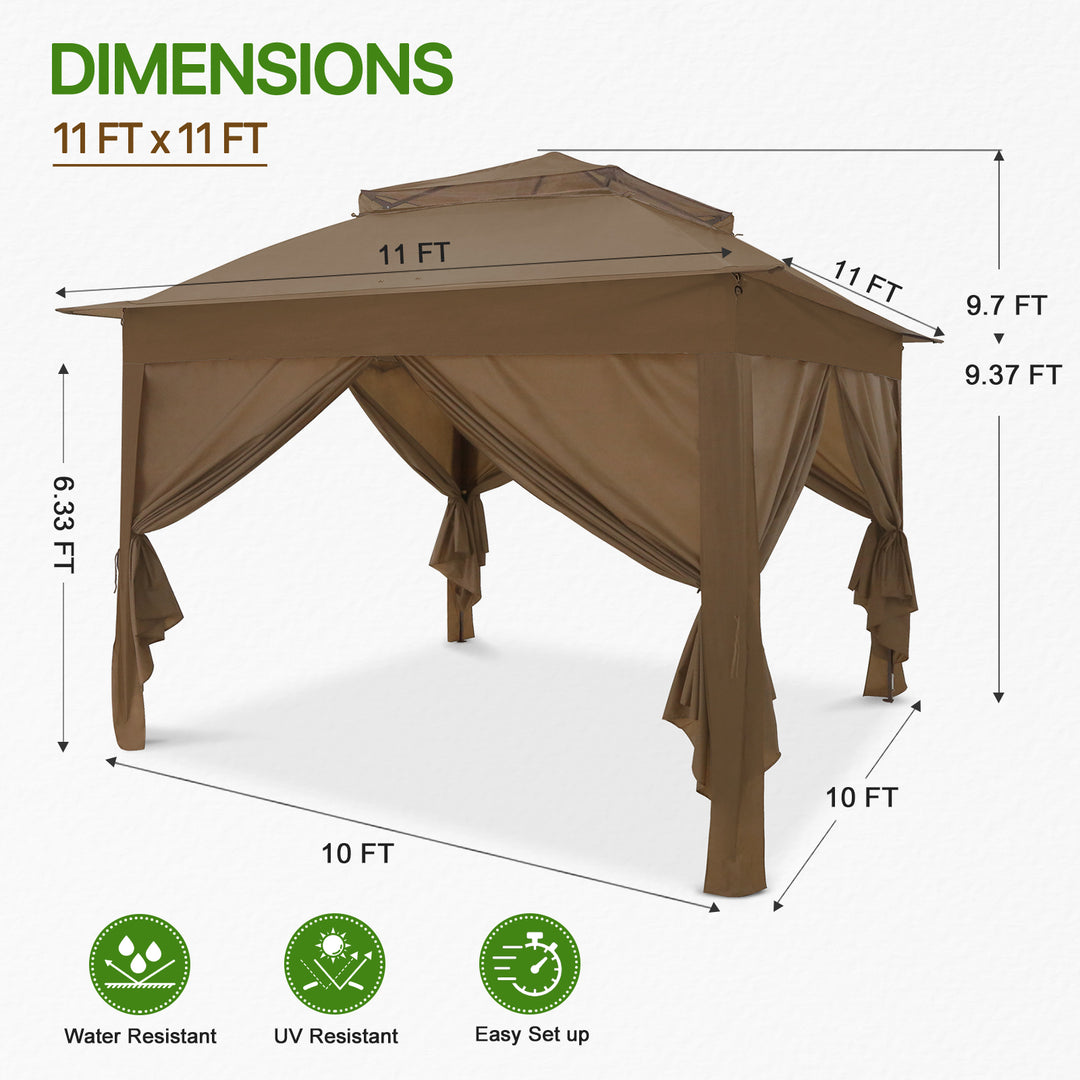 COOS BAY 11x11 Pop Up Gazebo with 4 Sidewalls