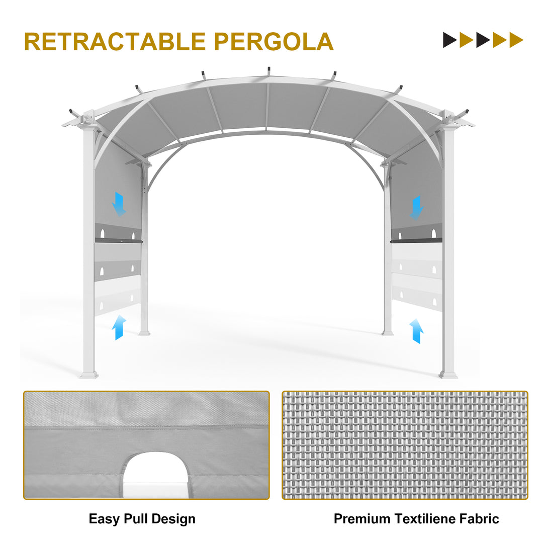 COOS BAY Outdoor Patio Pergola 11.4x11.4 ft with Retractable Textilene Canopy Top
