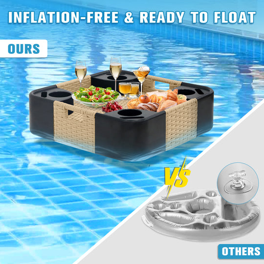 COOS BAY 24''x24'' Square Floating Drink Holder for Pool and Hot Hub