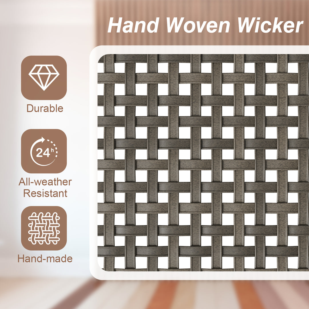 COOS BAY Vintage Courtyard PE Rattan Outdoor Side Table