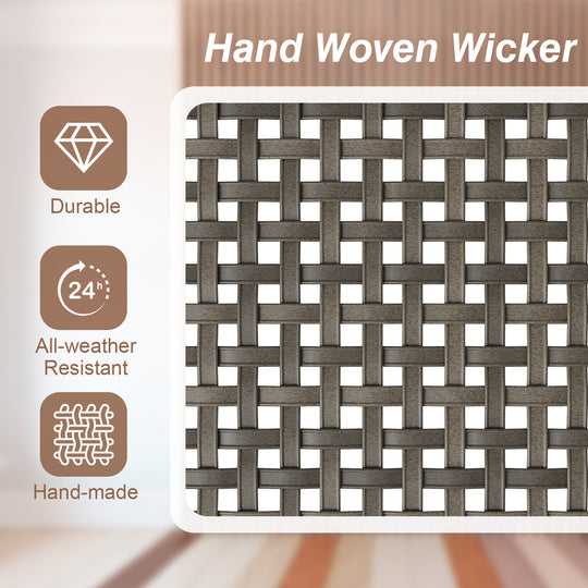 COOS BAY Vintage Courtyard PE Rattan Outdoor Side Table