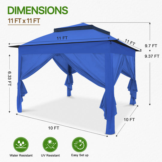 COOS BAY 11x11 Pop Up Gazebo with 4 Sidewalls