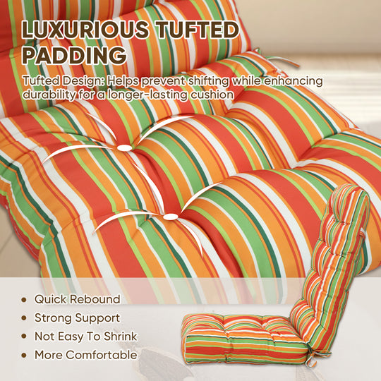 COOS BAY High Back Adirondack Chair Cushions, 49x20x5, Set of 2