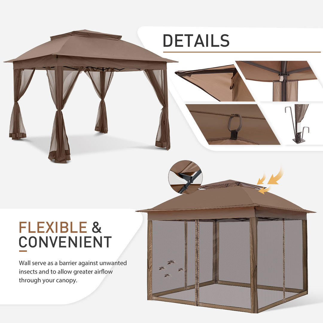 COOS BAY 11x11 Pop Up Gazebo with Mesh Netting