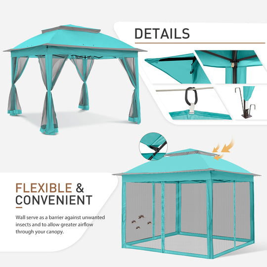 COOS BAY 11x11 Pop Up Gazebo with Mesh Netting