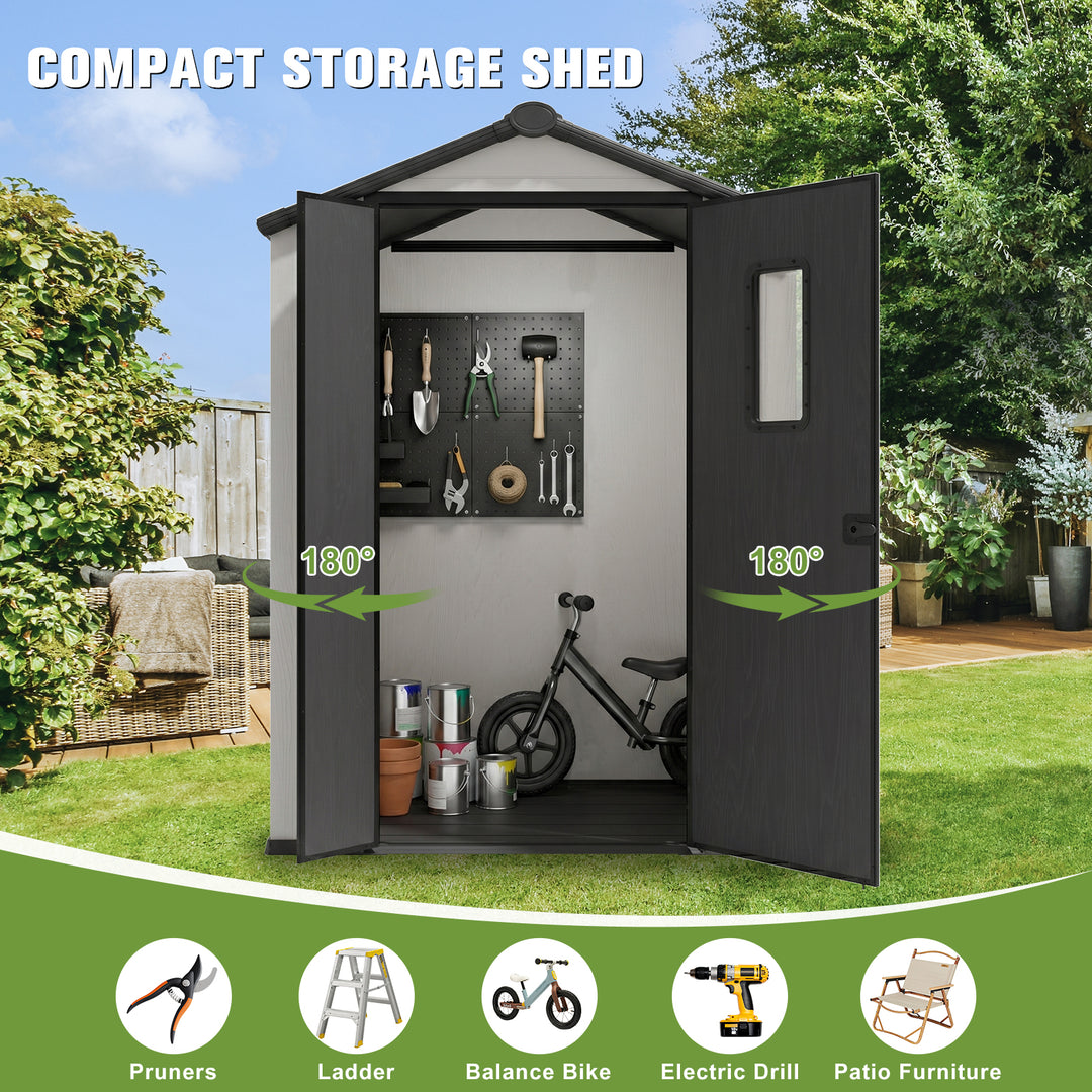 COOS BAY 8x6/8x8/5x3/6x4 Outdoor Storage Shed with Floor, Lockable Doors