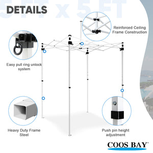 COOS BAY 5x5 Portable Instant Canopy Tent