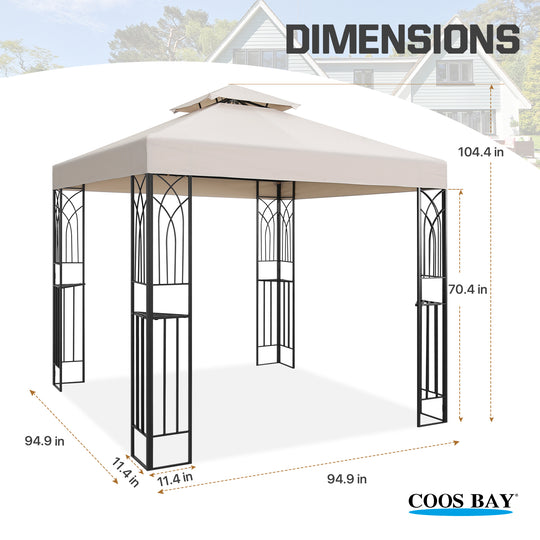 COOS BAY 8x8 Outdoor Patio Two-Tier Soft Top Gazebo