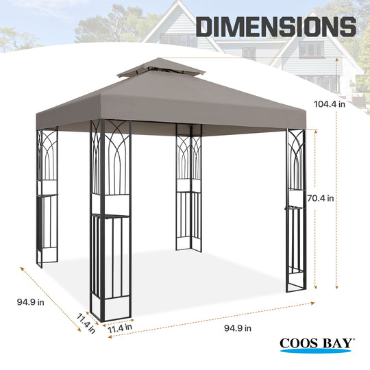 COOS BAY 8x8 Outdoor Patio Two-Tier Soft Top Gazebo