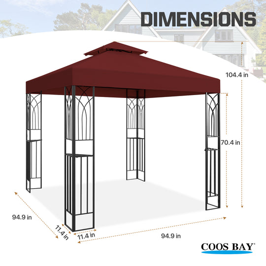 COOS BAY 8x8 Outdoor Patio Two-Tier Soft Top Gazebo