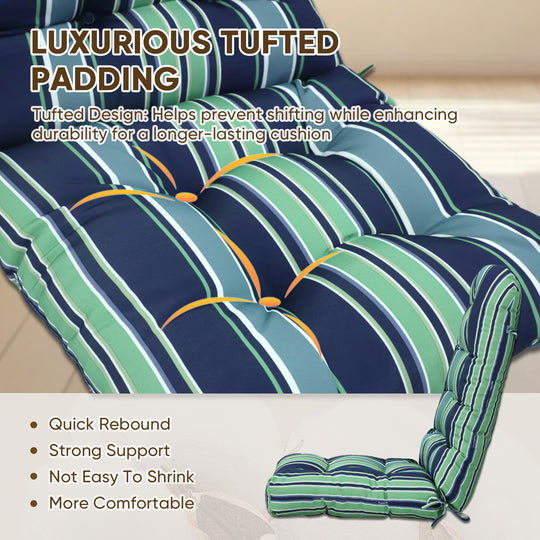 COOS BAY High Back Adirondack Chair Cushions, 49x20x5, Set of 2