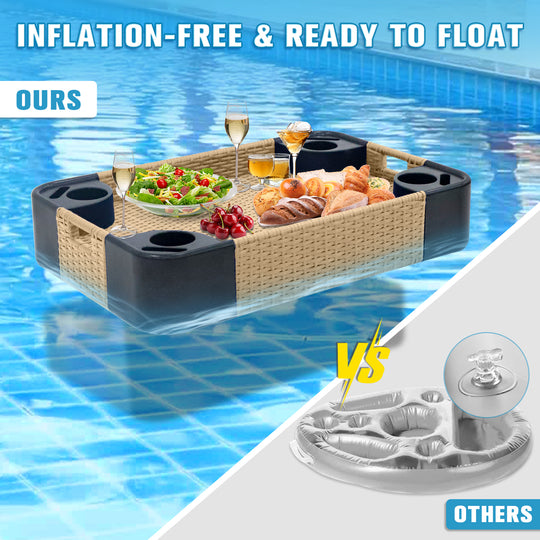 COOS BAY 35"x24" Rectangular Floating Drink Holder for Pool and Hot Hub