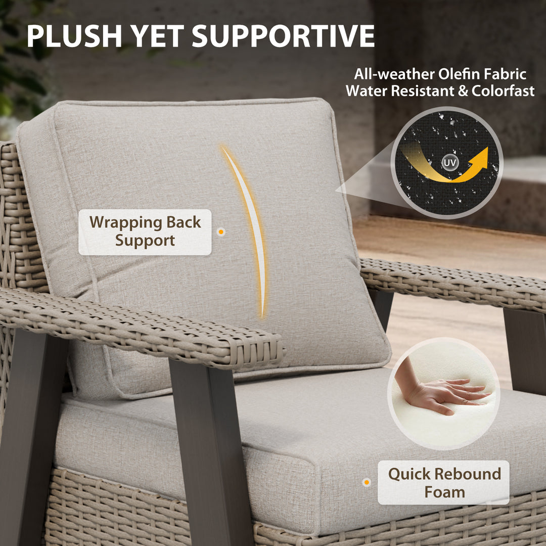 Rustic Hideaway Outdoor Swivel Rocker Patio Chair Set of 2, Beige/Beige, Tan, Dark Blue, Black, Red