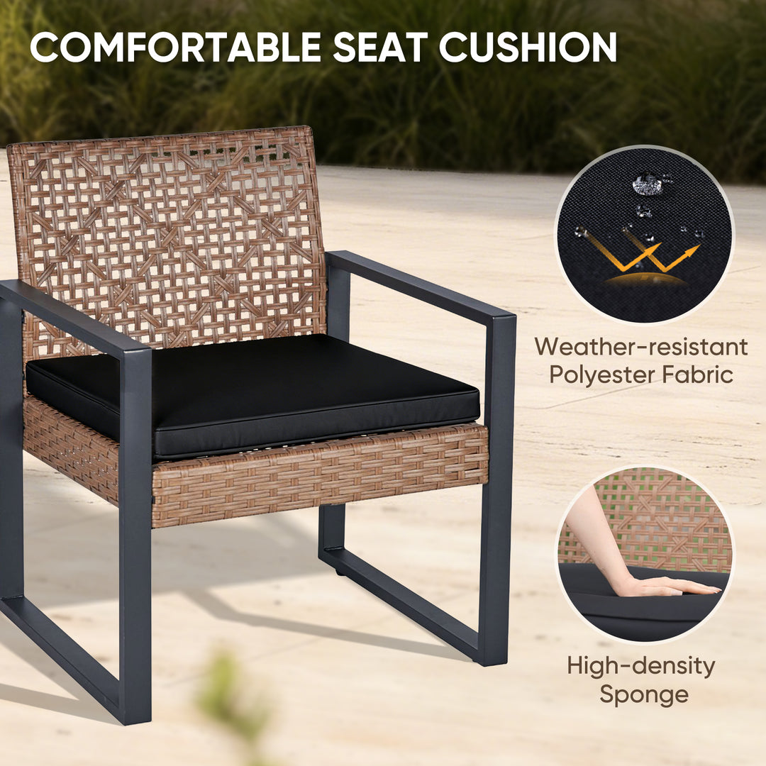 COOS BAY Haven Lounge 4 Piece Rattan Patio Furniture Set