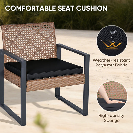 COOS BAY Haven Lounge 4 Piece Rattan Patio Furniture Set