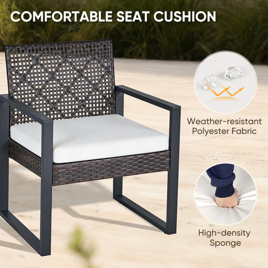COOS BAY Haven Lounge 4 Piece Rattan Patio Furniture Set