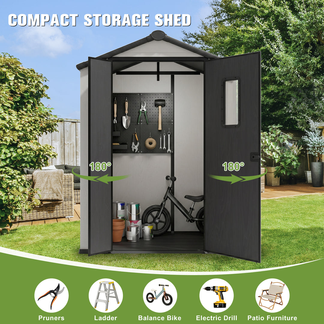 COOS BAY 8x6/8x8/5x3/6x4 Outdoor Storage Shed with Floor, Lockable Doors