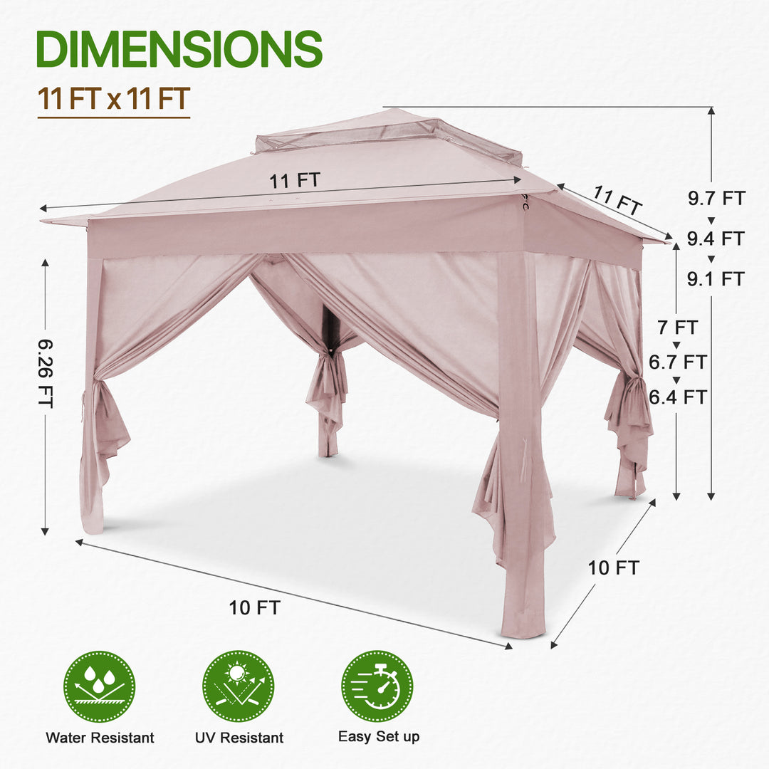 COOS BAY 11x11 Pop-up Instant Gazebo with 4 Sidewalls