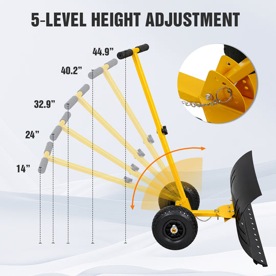 COOS BAY Wheeled Snow Shovel for Driveway