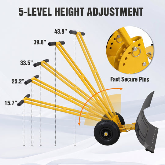 COOS BAY Wheeled Snow Shovel for Driveway