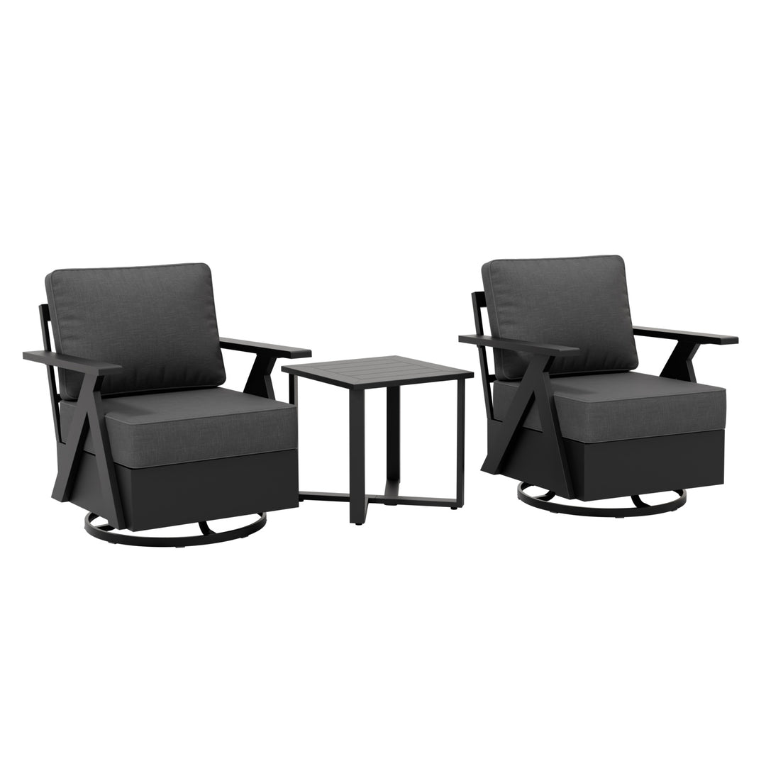 COOS BAY Iron Luxe Modern 3 Piece Outdoor Bistro Set