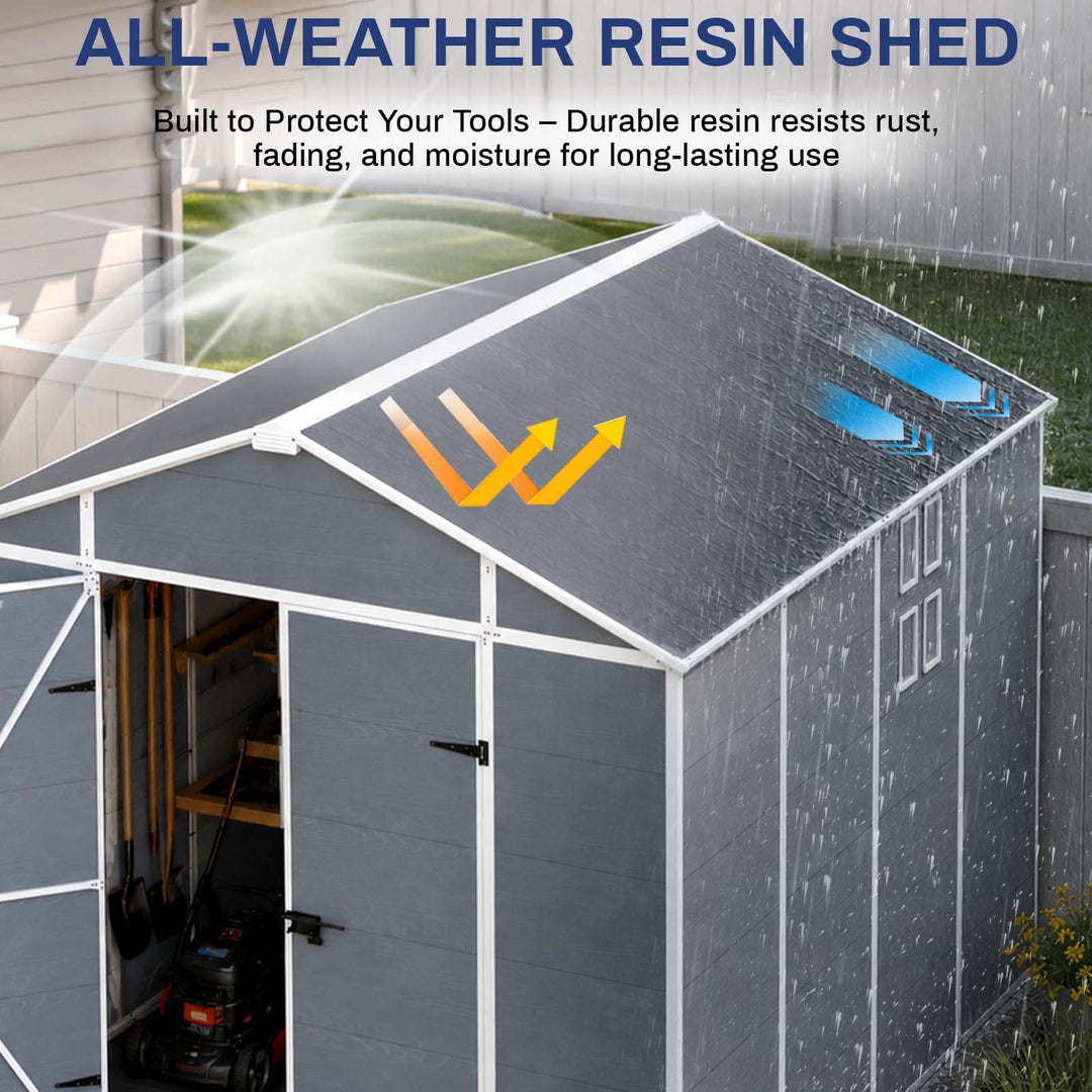 COOS BAY 5x3/6x4/8x6/8x8/8x10 Outdoor Storage Shed