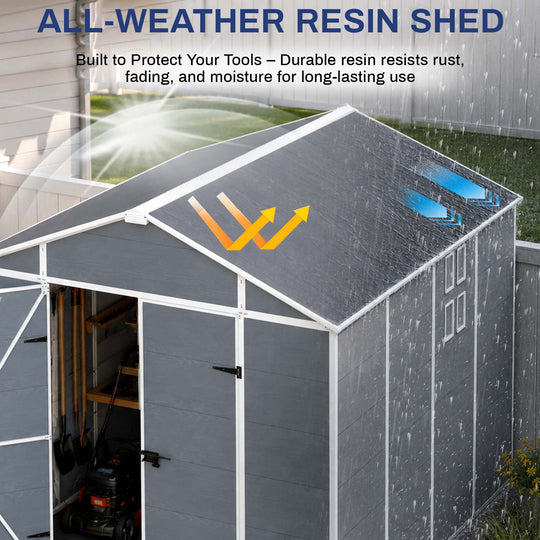 COOS BAY 5x3/6x4/8x6/8x8/8x10 Outdoor Storage Shed