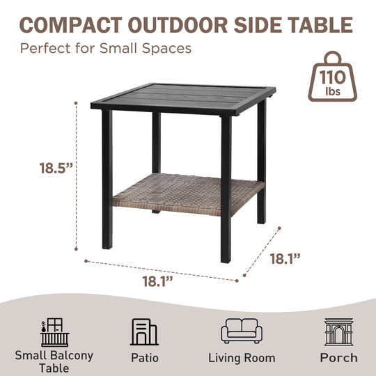 COOS BAY Sunset Haven Outdoor Patio Side Table/Coffee Table