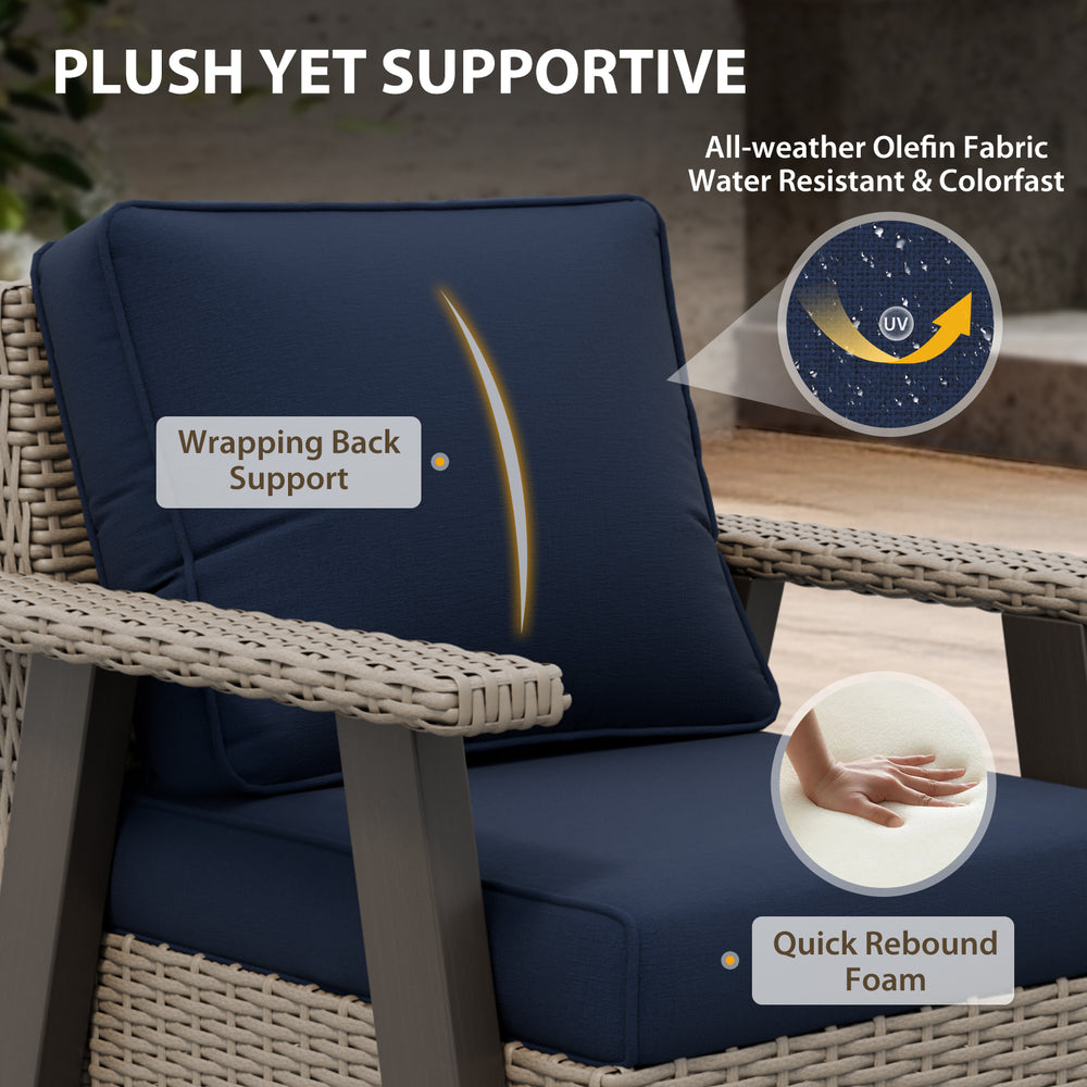 Rustic Hideaway Outdoor Swivel Rocker Patio Chair Set of 2, Beige/Beige, Tan, Dark Blue, Black, Red