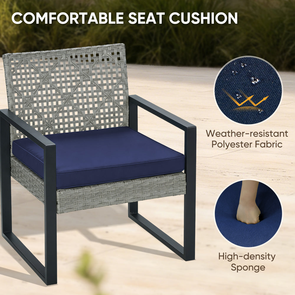 COOS BAY Haven Lounge 4 Piece Rattan Patio Furniture Set