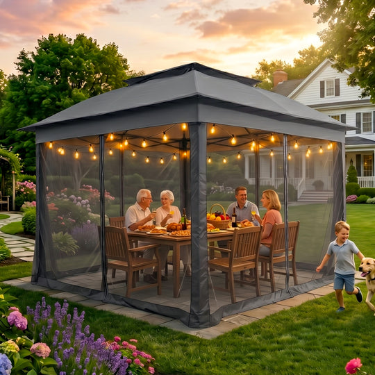 COOS BAY 11x11 Pop Up Gazebo with Mesh Netting