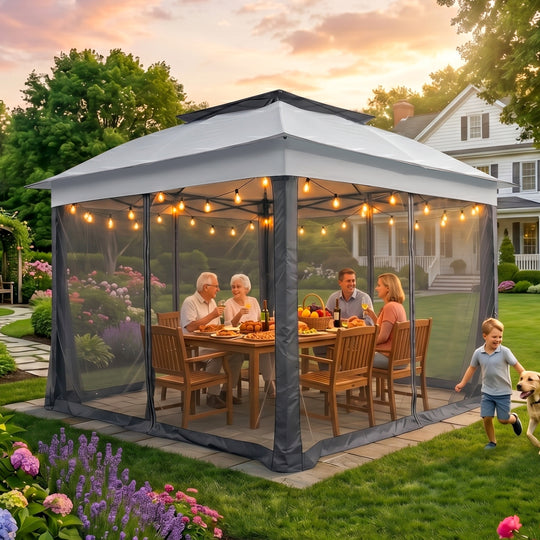 COOS BAY 11x11 Pop Up Gazebo with Mesh Netting