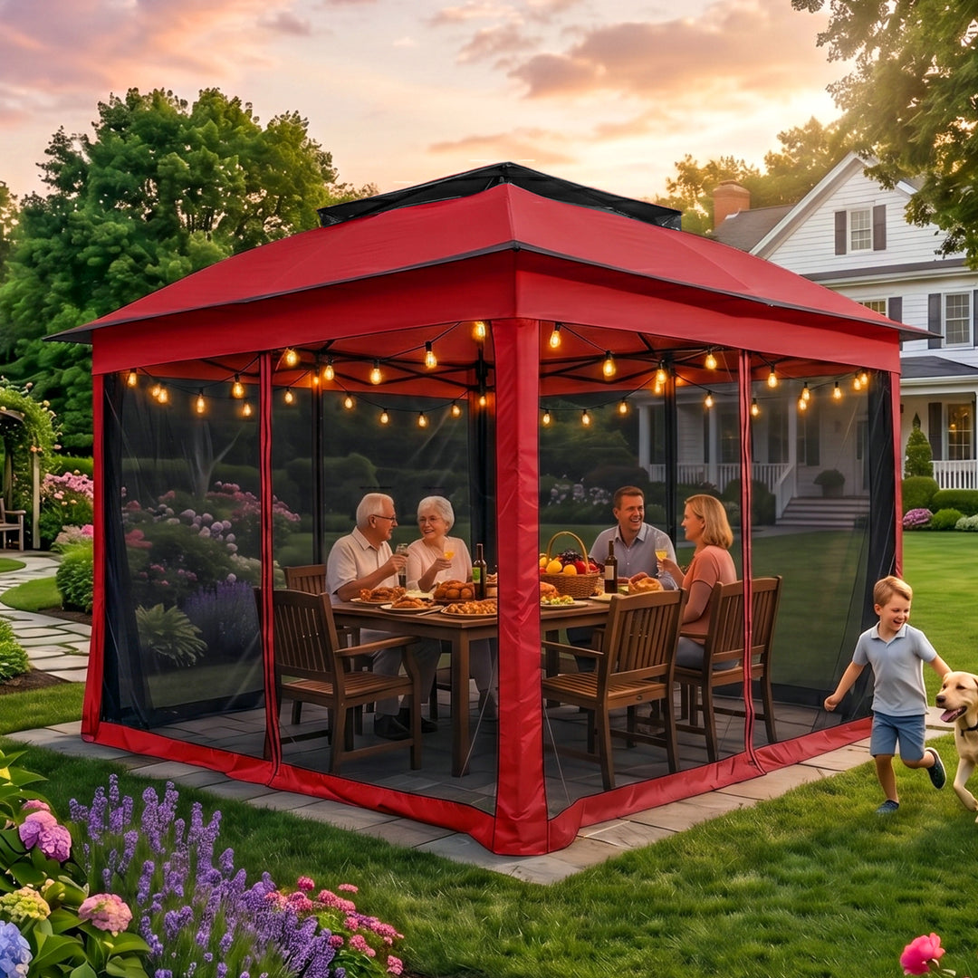 COOS BAY 11x11 Pop Up Gazebo with Mesh Netting