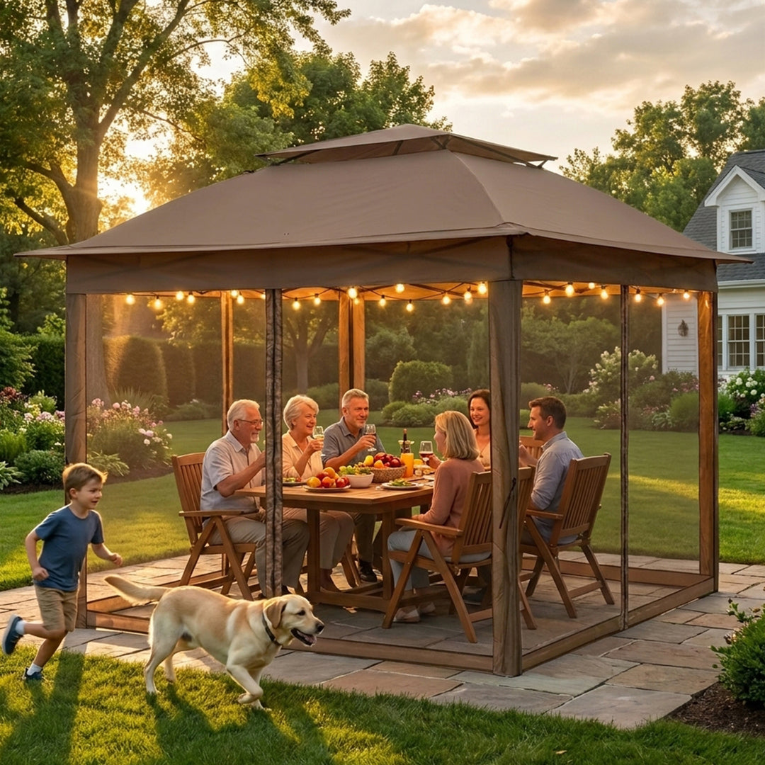 COOS BAY 11x11 Pop Up Gazebo with Mesh Netting