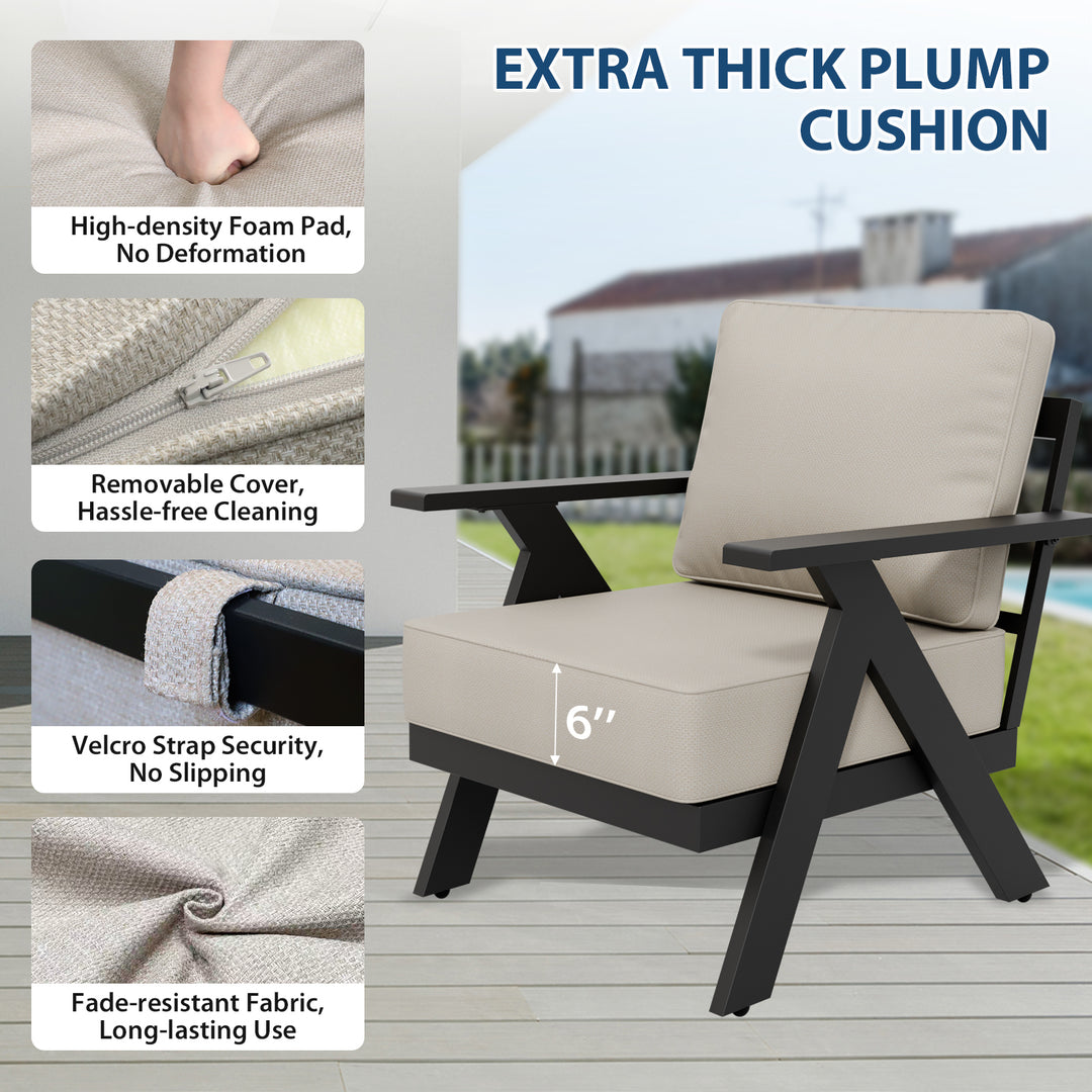 COOS BAY Iron Luxe Modern 3 Piece Outdoor Bistro Set