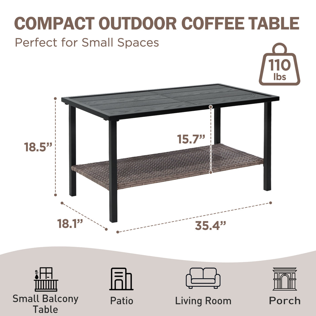 COOS BAY Sunset Haven Outdoor Patio Side Table/Coffee Table