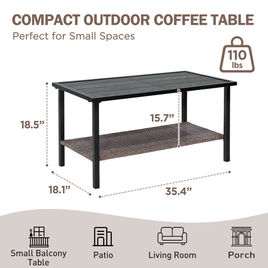 COOS BAY Sunset Haven Outdoor Patio Side Table/Coffee Table