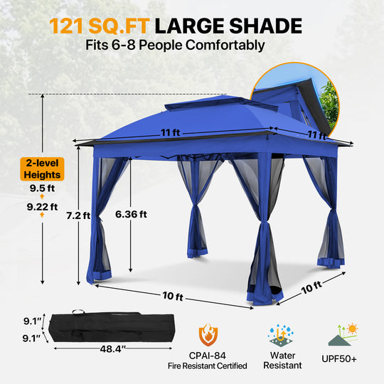 COOS BAY 11x11 Pop Up Gazebo with Mesh Netting