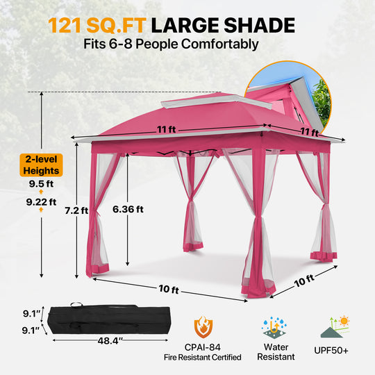 COOS BAY 11x11 Pop Up Gazebo with Mesh Netting